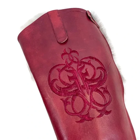 Frye Cherry Red Leather Riding Boots - Picture 7 of 13